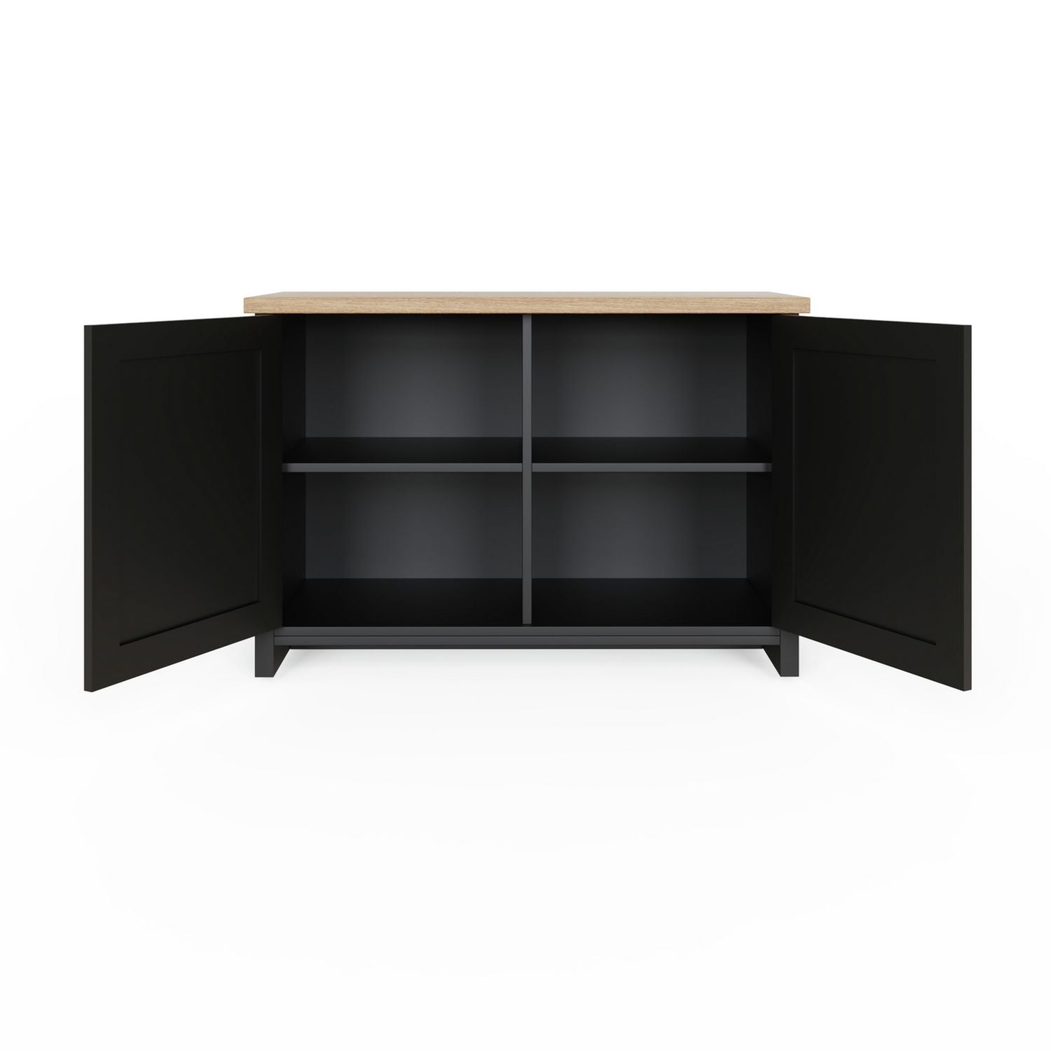 GFW Lancaster shoe storage cabinet in Black and Oak - British product