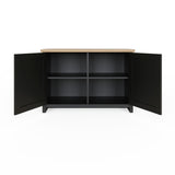 GFW Lancaster shoe storage cabinet in Black and Oak - British product