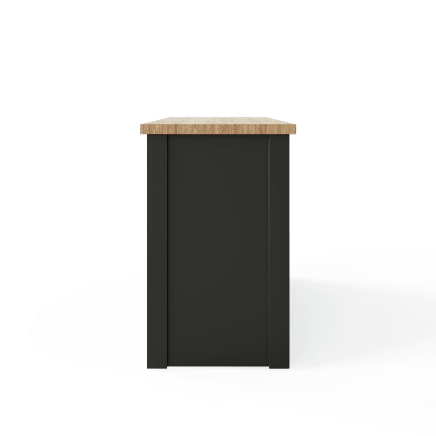 GFW Lancaster shoe storage cabinet in Black and Oak - British product