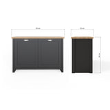 GFW Lancaster shoe storage cabinet in Black and Oak - British product
