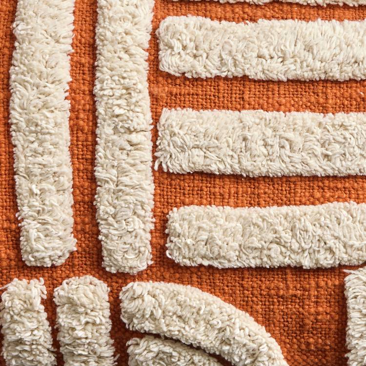 Habitat tufted cushion rust 30x60cm, UK version