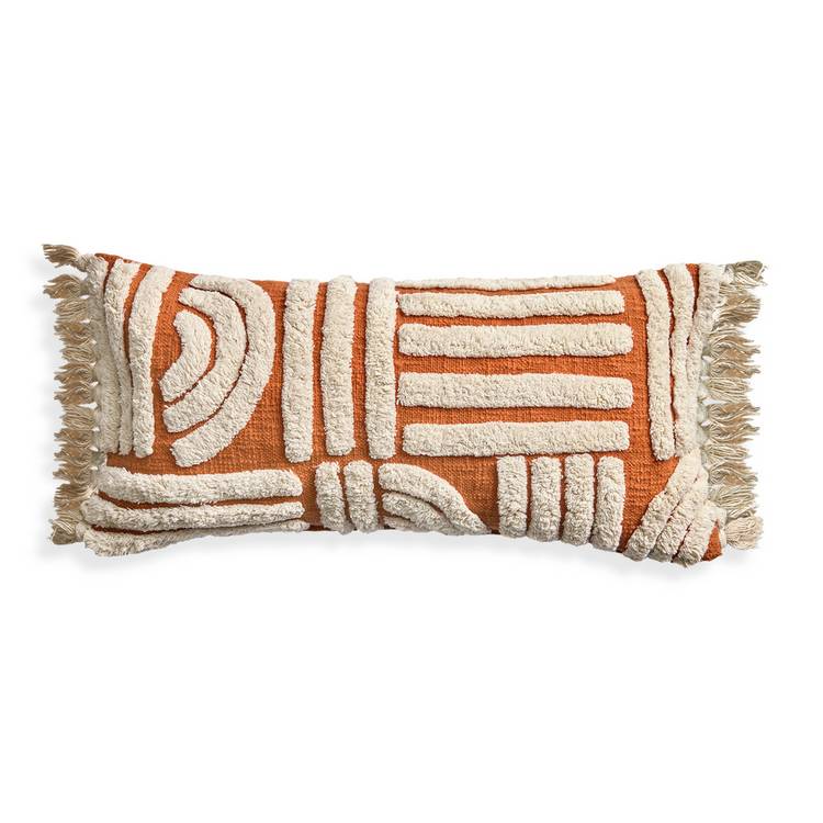 Habitat tufted cushion rust 30x60cm, UK version