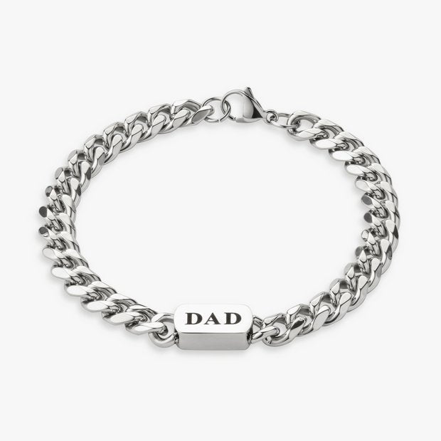 Revere silver DAD chain bracelet 21.5cm (British brand)