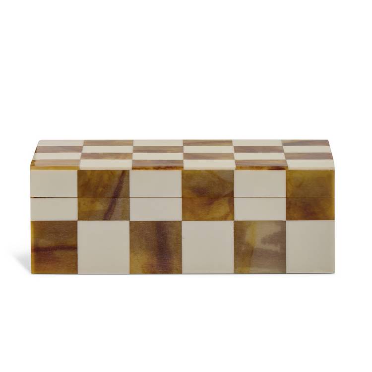 Habitat checkered trinket box brown - British product