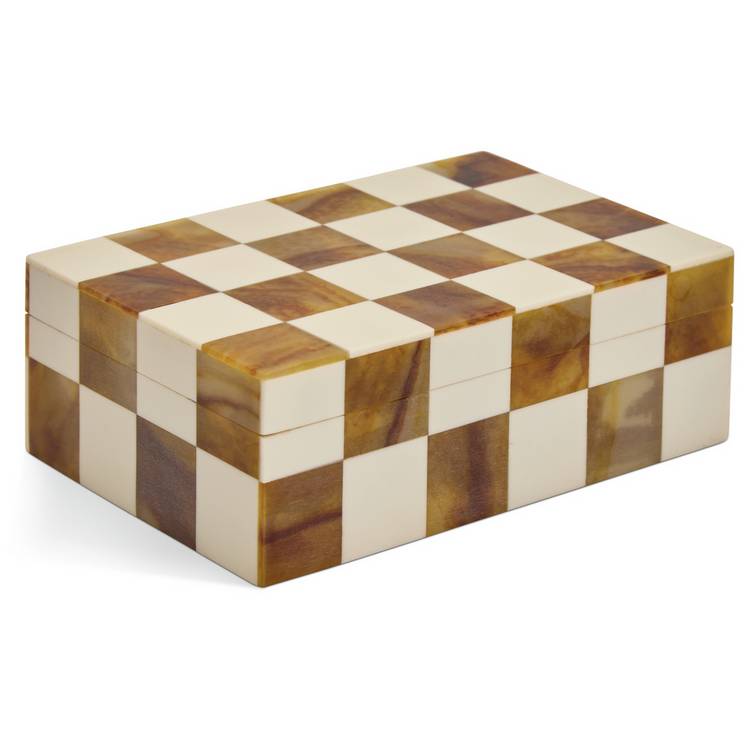 Habitat checkered trinket box brown - British product