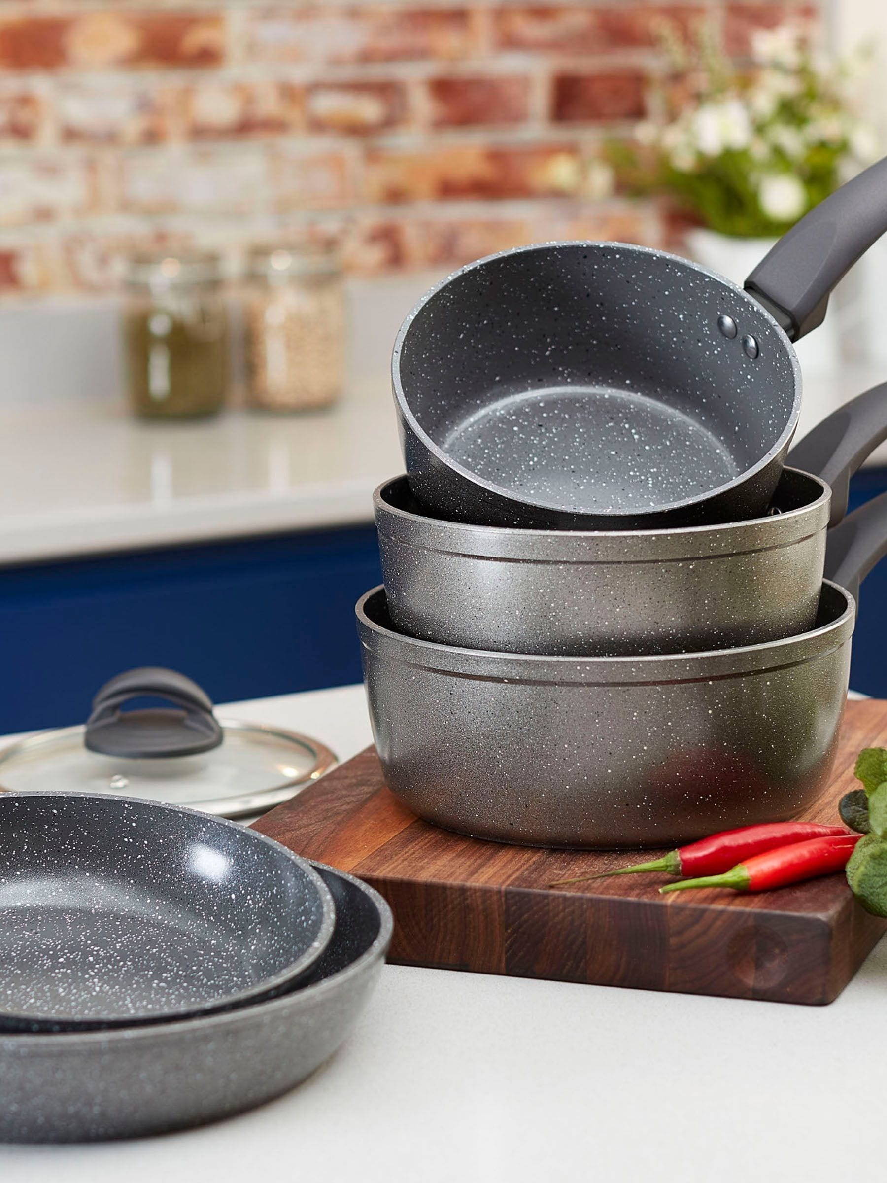Tower 5 Piece Frying Pan and Saucepan Set (British brand)