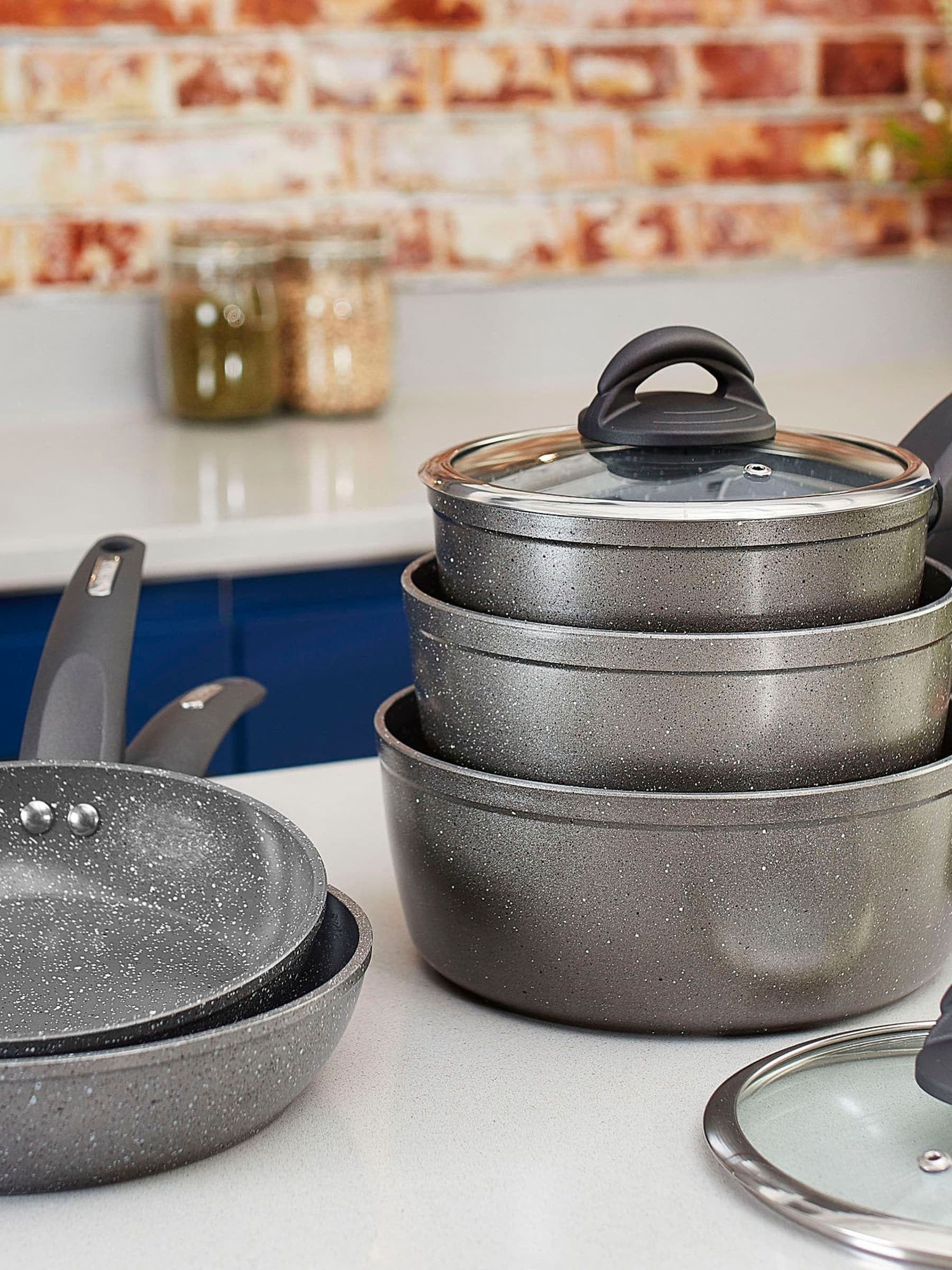 Tower 5 Piece Frying Pan and Saucepan Set (British brand)