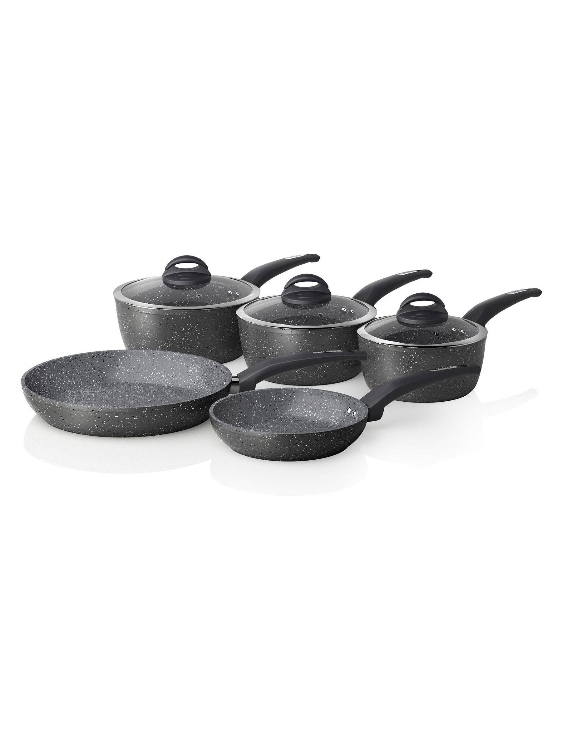 Tower 5 Piece Frying Pan and Saucepan Set (British brand)