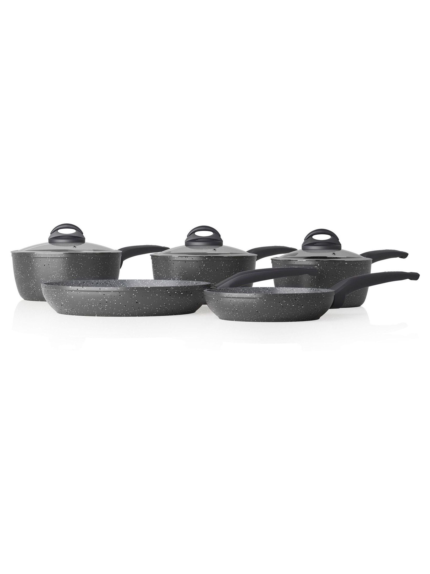 Tower 5 Piece Frying Pan and Saucepan Set (British brand)
