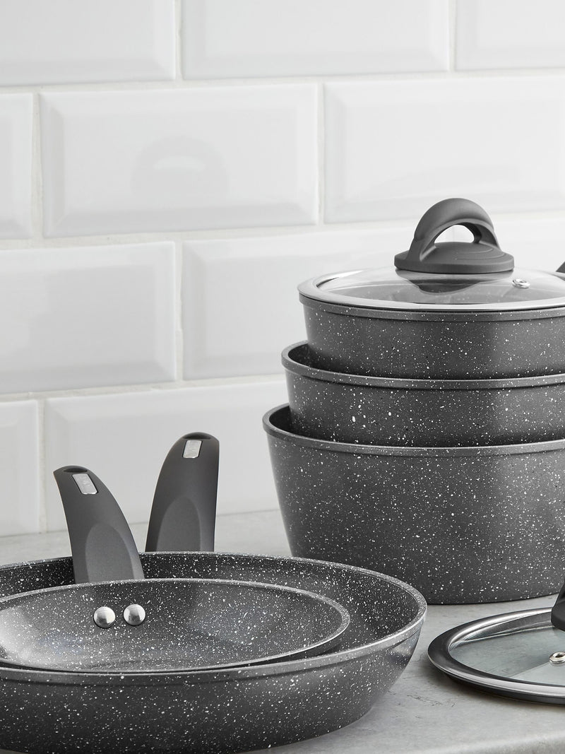 Tower 5 Piece Frying Pan and Saucepan Set (British brand)