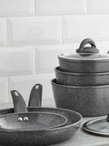 Tower 5 Piece Frying Pan and Saucepan Set (British brand)