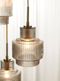 Lipsy Gold Cluster Light Ribbed Glass Ceiling Light