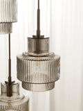 Lipsy Gold Cluster Light Ribbed Glass Ceiling Light