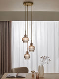 Lipsy Gold Cluster Light Ribbed Glass Ceiling Light