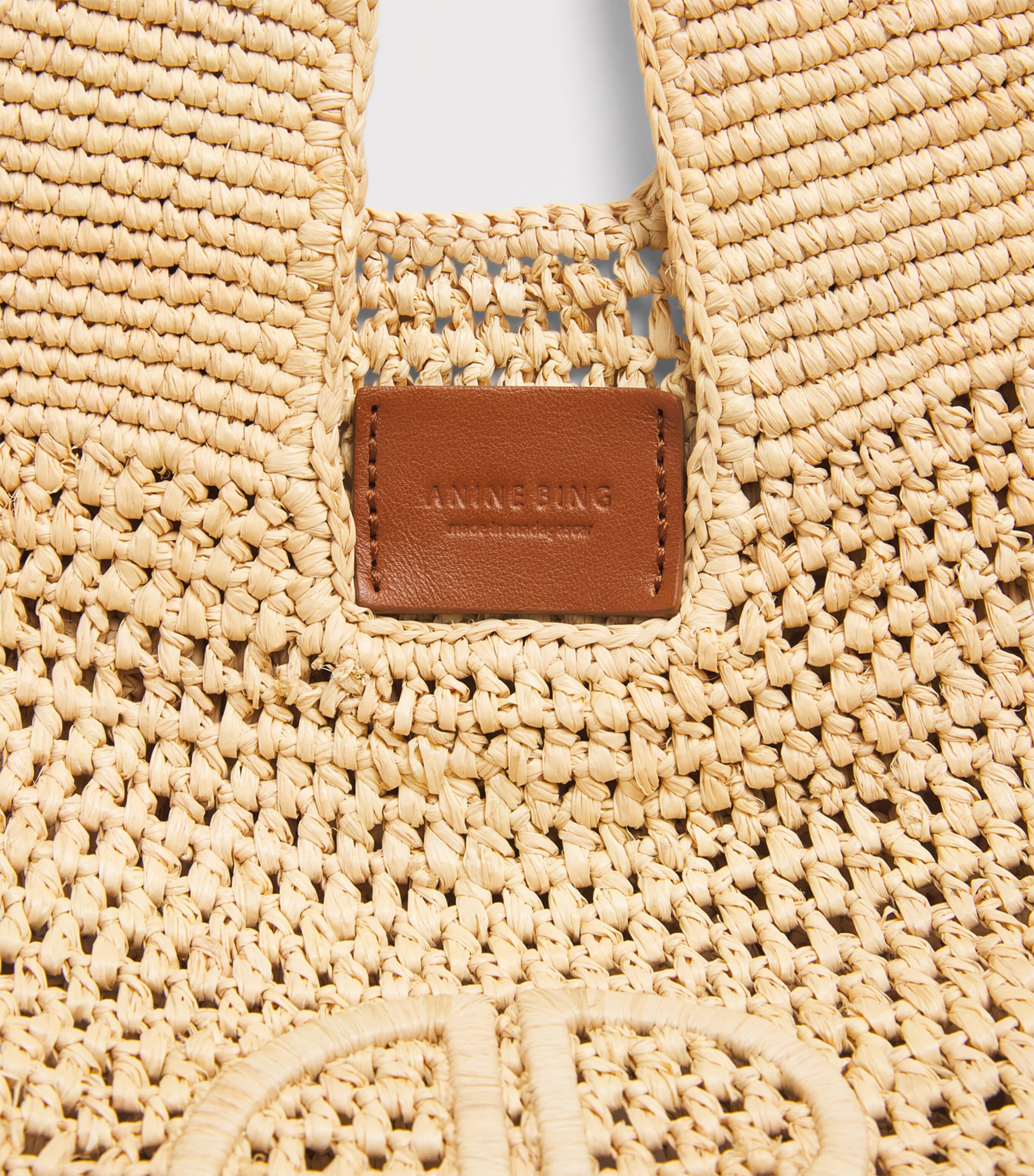 ANINE BING Raffia Leah Shopper-Tasche, große Größe, UK-Version