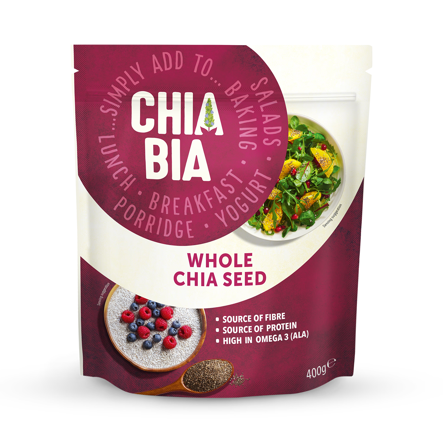 Chia Bia 100% natural whole chia seeds 400g product - British product