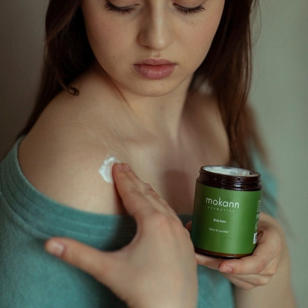 Mokann Body Balm Melon & Cucumber 180ml, imported from the UK