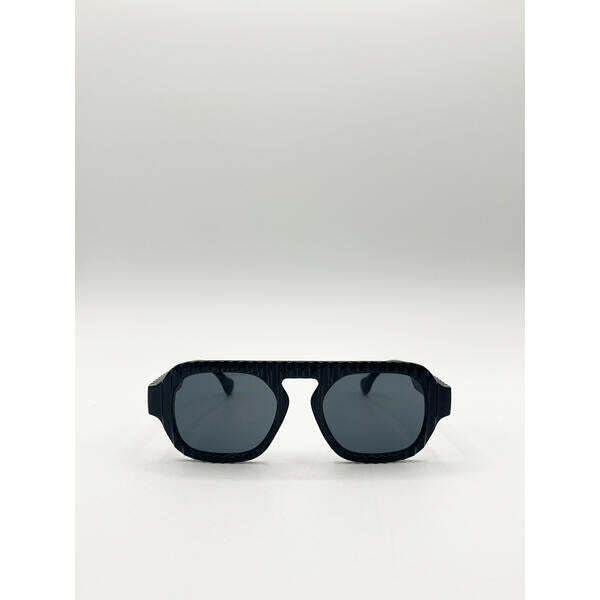 SVNX retro navigator sunglasses in black - British product
