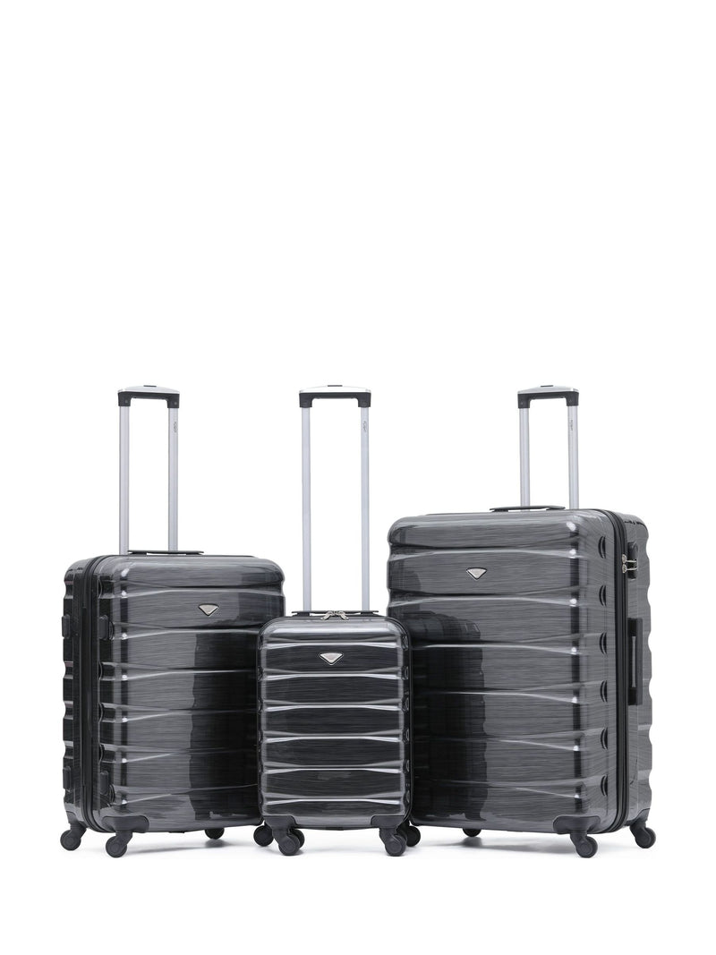 Flight Knight Orange/Black Hardcase Suitcase Set - 3 Piece (Cabin, Medium, Large)