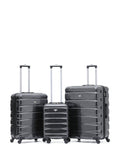 Flight Knight Orange/Black Hardcase Suitcase Set - 3 Piece (Cabin, Medium, Large)