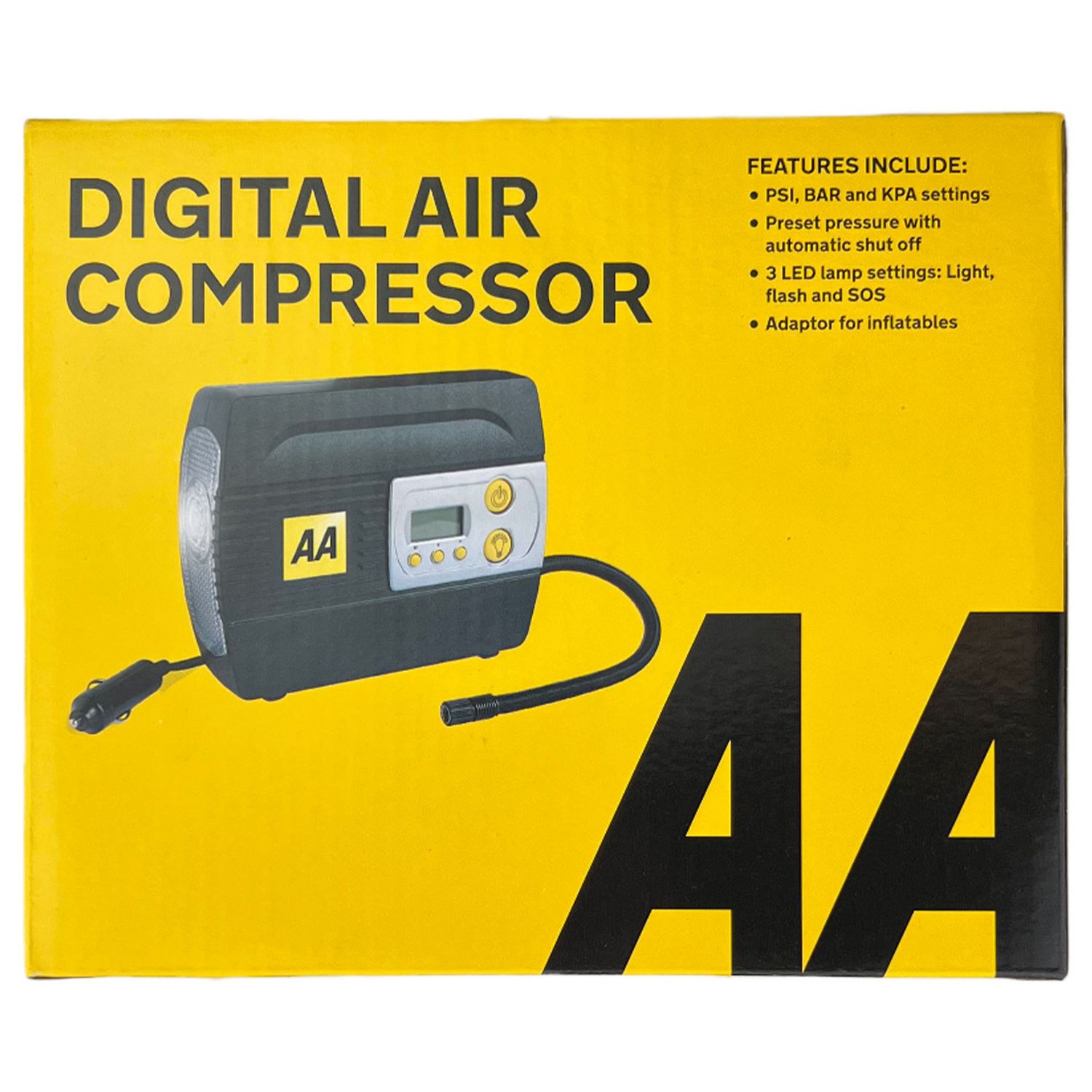 AA digital air compressor 12V tyre inflator (British brand)