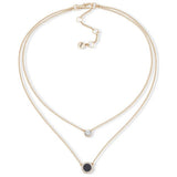 DKNY gold black double layer pendant necklace 16 inches, UK version
