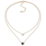 DKNY gold black double layer pendant necklace 16 inches, UK version