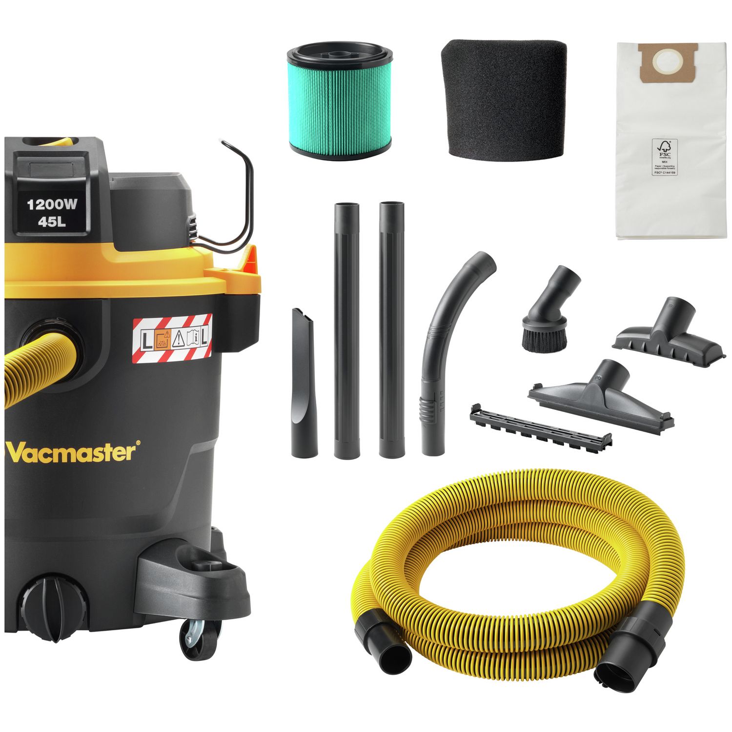 Vacmaster L Class wet dry vacuum cleaner 45L (British brand)