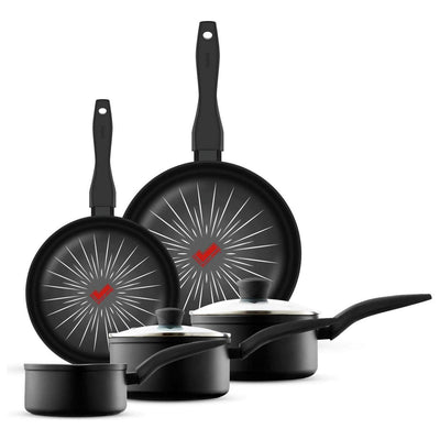 Argos Tower Smart Start Forged 5 Piece Aluminium Pan Set Black- Buy online at McGrocer