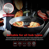 Tower 5-piece aluminium pan set with SmartStart indicator, imported from the UK