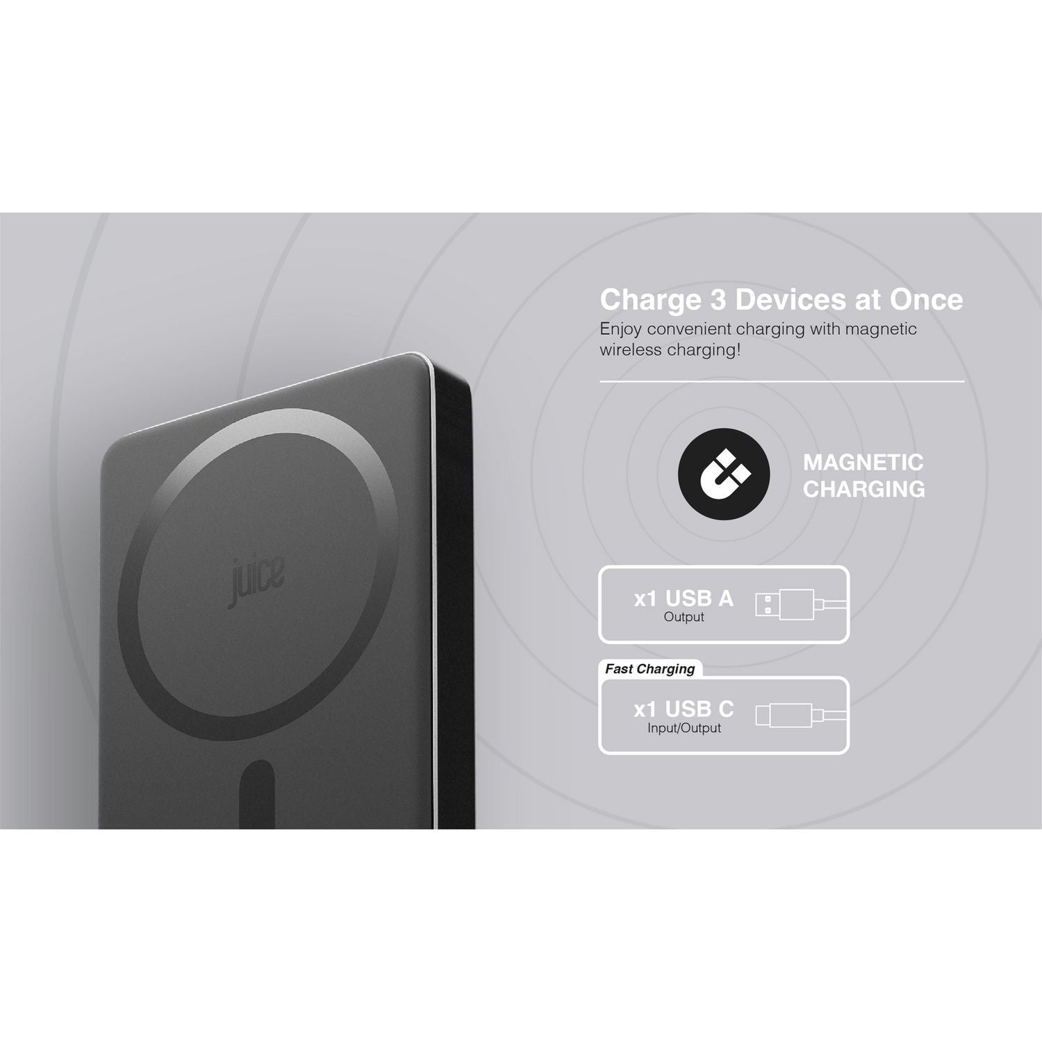 Juice MagTec slim power bank 10000mAh, imported from the UK