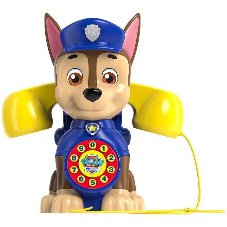Paw Patrol Chase pull-along telephone toy for kids (British brand)