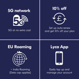 Lyca Mobile 15GB pay-as-you-go SIM card - British product