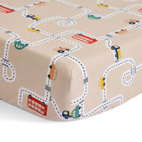 Habitat transport print twin fitted cot bed sheet, UK version
