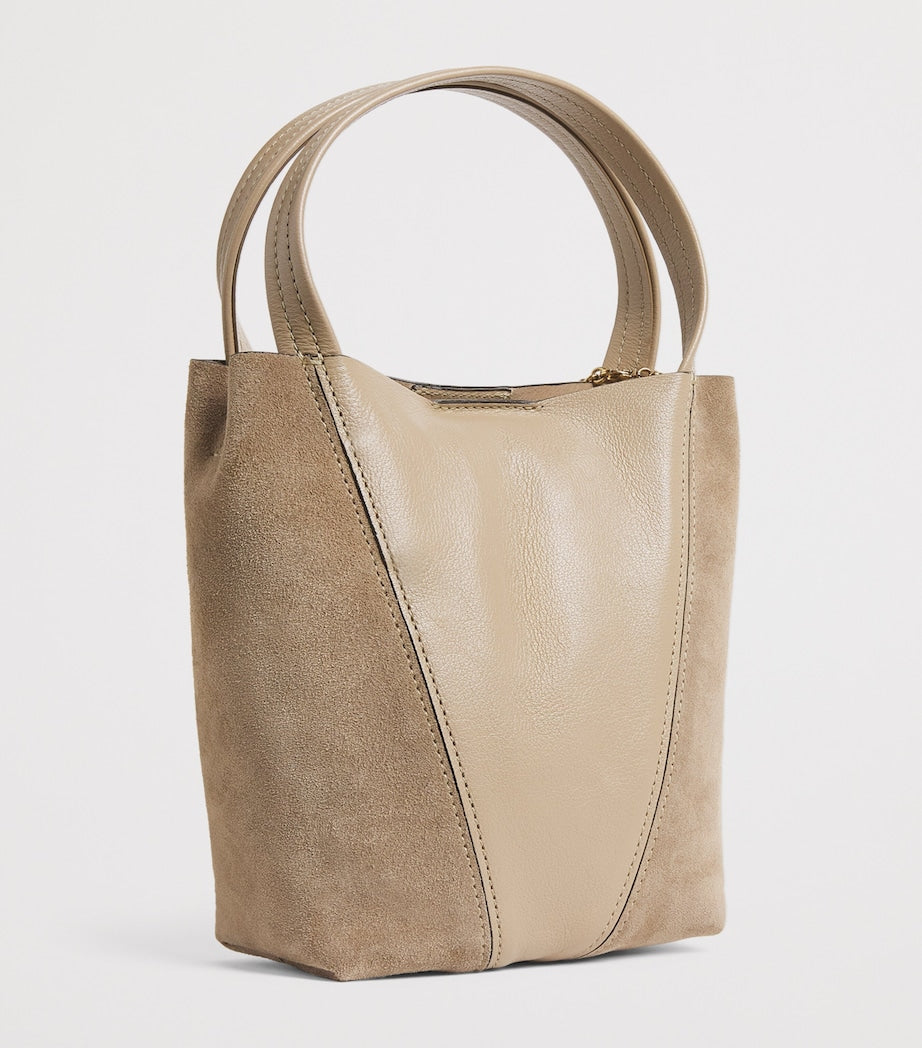 Chloé small leather-suede Spin tote bag, imported from the UK