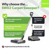 Gtech SW02 cordless power carpet sweeper (British brand)