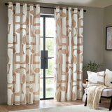 Hoem brown cream eyelet curtains 137x117cm (British brand)