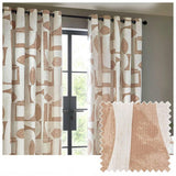 Hoem brown cream eyelet curtains 137x117cm (British brand)