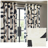 Hoem Carro Eyelet Curtains - Black & White - 117x183cm