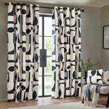 Hoem Carro Eyelet Curtains - Black & White - 168x229cm