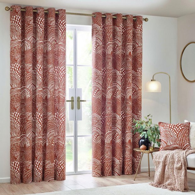 Hoem Nola eyelet curtains chestnut 117x183cm - British product