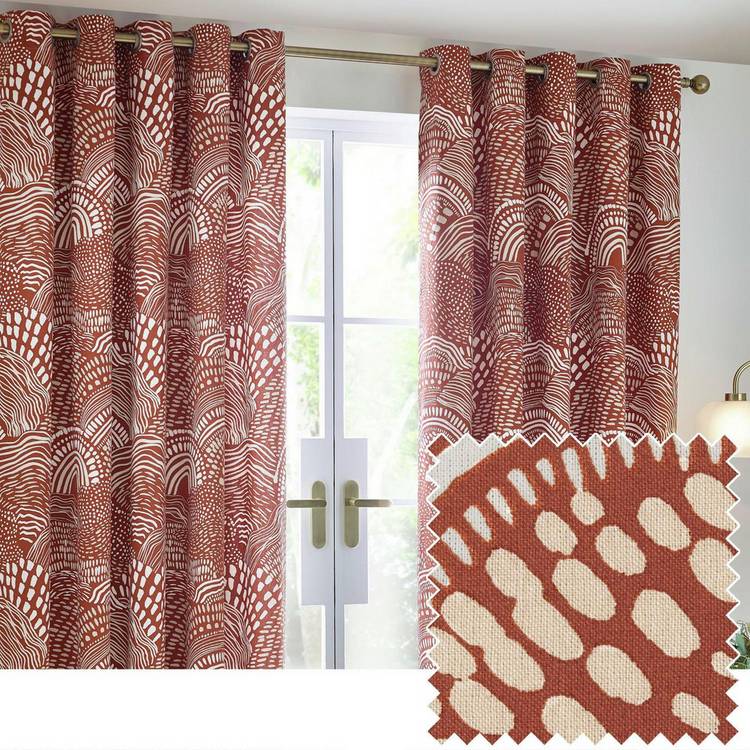 Hoem Nola eyelet curtains chestnut 117x183cm - British product