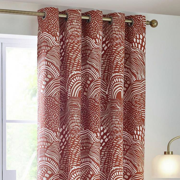 Hoem Nola eyelet curtains chestnut 117x183cm - British product