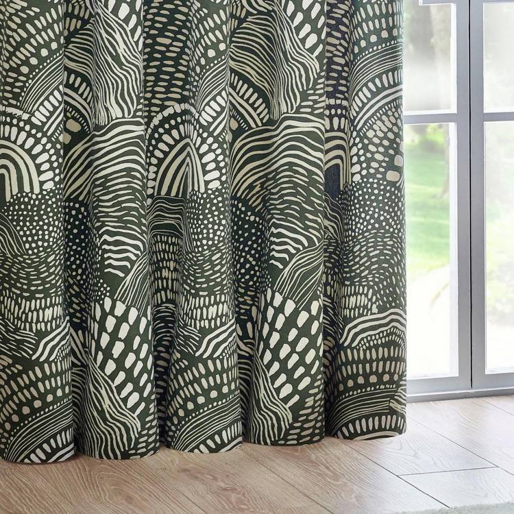 Hoem olive eyelet curtains 117x137cm, UK version
