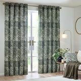 Hoem Nola Eyelet Curtains - Olive - 117x137cm