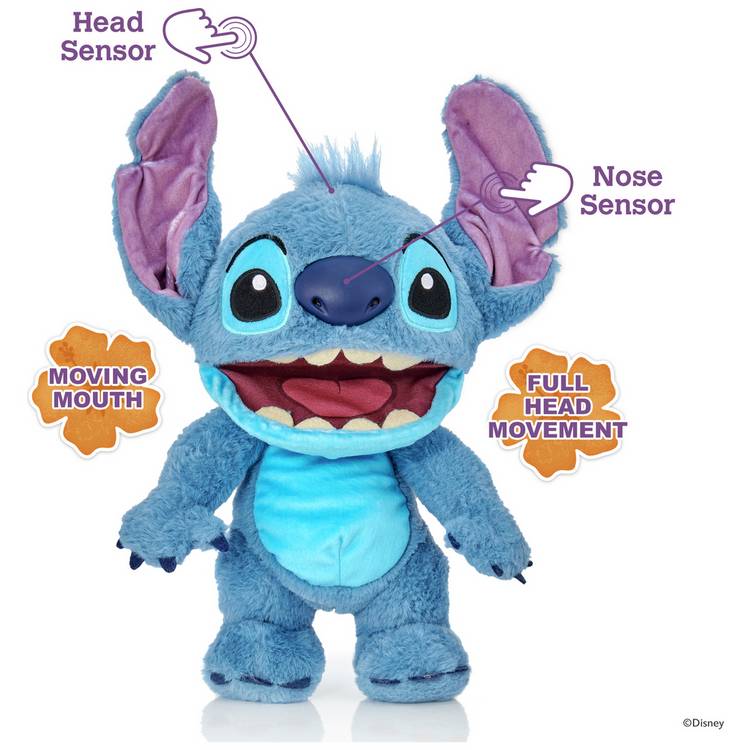 Disney Chatty Stitch Deluxe Puppetronic interactive toy, UK version