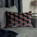 Paoletti blush velvet jacquard cushion 40x60cm, UK version