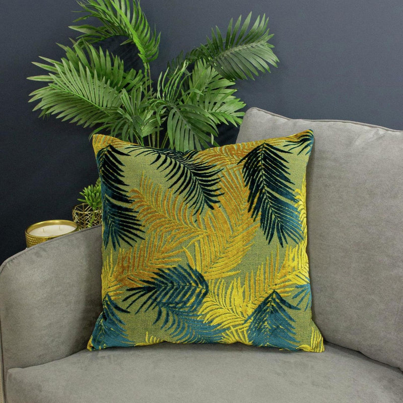 Paoletti Palm Grove Cushion - Gold - 50x50cm