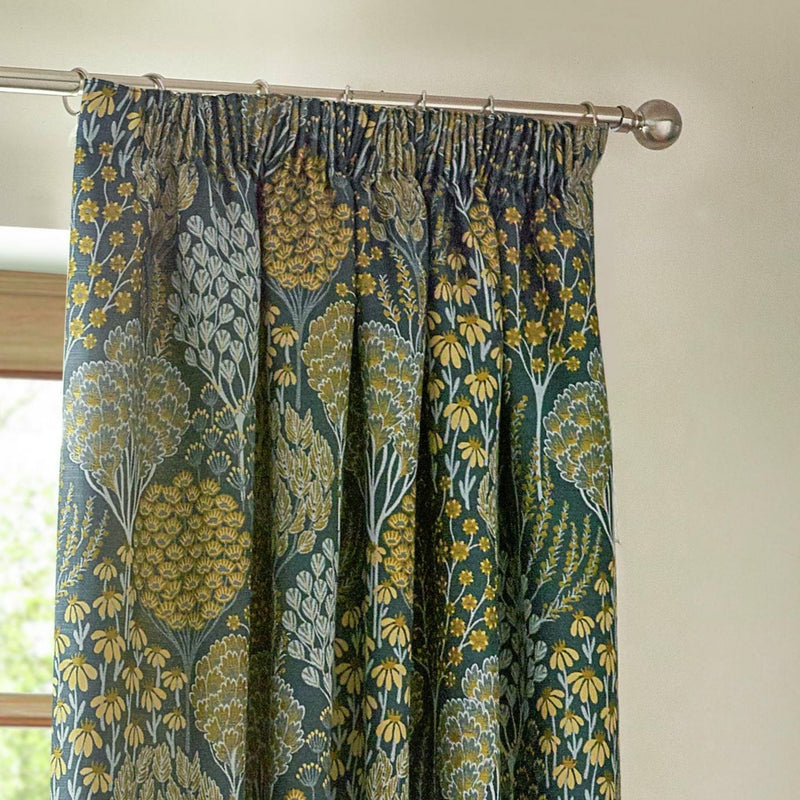 Wylder Ophelia Pencil Pleat Curtains - Blue - 168x183cm