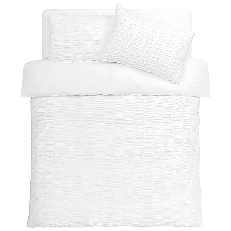 Argos Home Ruched Texture White Bedding Set - King size